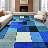 Ultra Soft Area Rug, Non Slip, Stain Resistant, Washable Area Rugs for Living Room, Bedroom, Vibrant Abstract Geometric Composition(Blue)