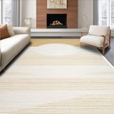 Ultra Soft Area Rug, Non Slip, Stain Resistant, Washable Area Rugs for Living Room, Bedroom, Subtle Geometric Coastal Motif(Gold)
