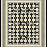 Ultra Soft Area Rug, Non Slip, Stain Resistant, Washable Area Rugs for Living Room, Bedroom, Diamond Area(Black)