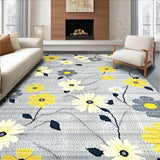 Ultra Soft Area Rug, Non Slip, Stain Resistant, Washable Area Rugs for Living Room, Bedroom, Cozy Textured Floral Arrangement(Gray)