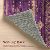 Ultra Soft Area Rug, Non Slip, Stain Resistant, Washable Area Rugs for Living Room, Bedroom, Elegant Earthy Color Harmony(Purple)
