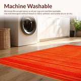 Ultra Soft Area Rug, Non Slip, Stain Resistant, Washable Area Rugs for Living Room, Bedroom, Transitional Deep Orange Palette(Orange)