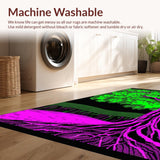 Ultra Soft Area Rug, Non Slip, Stain Resistant, Washable Area Rugs for Living Room, Bedroom, Bold Illuminated Organic Design(Green)