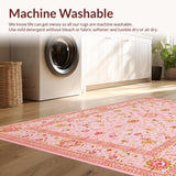 Ultra Soft Area Rug, Non Slip, Stain Resistant, Washable Area Rugs for Living Room, Bedroom, Chic Minimalist Blush Tiled Aesthetic(Pink)