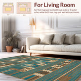 Ultra Soft Area Rug, Non Slip, Stain Resistant, Washable Area Rugs for Living Room, Bedroom, Charming Western Textured Pattern(Brown)