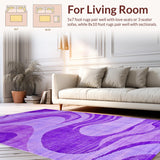 Ultra Soft Area Rug, Non Slip, Stain Resistant, Washable Area Rugs for Living Room, Bedroom, Vibrant Tie-Dye Colorful Aesthetic(Purple)