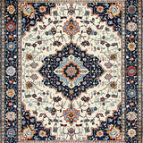 Ultra Soft Area Rug, Non Slip, Stain Resistant, Washable Area Rugs for Living Room, Bedroom, Vibrant Orange Geometric Arrangement(White)