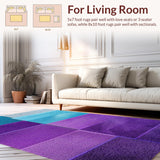 Ultra Soft Area Rug, Non Slip, Stain Resistant, Washable Area Rugs for Living Room, Bedroom, Non-Slip Contemporary Classroom Area Rug(Purple)