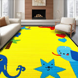 Ultra Soft Area Rug, Non Slip, Stain Resistant, Washable Area Rugs for Living Room, Bedroom, Playful Cartoon Animal Mosaic(Yellow)