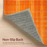 Ultra Soft Area Rug, Non Slip, Stain Resistant, Washable Area Rugs for Living Room, Bedroom, Elegant Modern Textured Element(Orange)