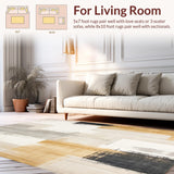 Ultra Soft Area Rug, Non Slip, Stain Resistant, Washable Area Rugs for Living Room, Bedroom, Artistic Brushstroke Area Beige Grey Textural Abstract(Beige)