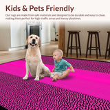 Ultra Soft Area Rug, Non Slip, Stain Resistant, Washable Area Rugs for Living Room, Bedroom, Colorful Cheetah Print Elegance(Pink)