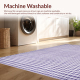 Ultra Soft Area Rug, Non Slip, Stain Resistant, Washable Area Rugs for Living Room, Bedroom, Elegant Lavender Geometric Motif(Purple)