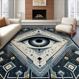 Dark Gray Rustic Medallion Accent(Gray)