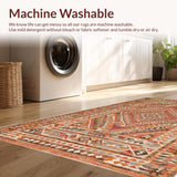 Ultra Soft Area Rug, Non Slip, Stain Resistant, Washable Area Rugs for Living Room, Bedroom, Modern Minimalist Terracotta Carpet for Home Office(Orange)