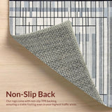 Ultra Soft Area Rug, Non Slip, Stain Resistant, Washable Area Rugs for Living Room, Bedroom, Elegant Subtle Diamond Configuration(Gray)
