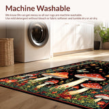 Ultra Soft Area Rug, Non Slip, Stain Resistant, Washable Area Rugs for Living Room, Bedroom, Charming Moth Graphic Accents(Black)