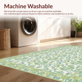 Ultra Soft Area Rug, Non Slip, Stain Resistant, Washable Area Rugs for Living Room, Bedroom, Vibrant Retro Botanical Tapestry Look(Beige)