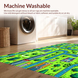 Ultra Soft Area Rug, Non Slip, Stain Resistant, Washable Area Rugs for Living Room, Bedroom, Interactive Colorful Children's Game Room Rug(Green)