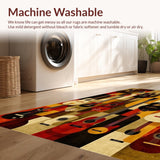 Ultra Soft Area Rug, Non Slip, Stain Resistant, Washable Area Rugs for Living Room, Bedroom, Bold Contemporary Guitar Graphic Style(Brown)