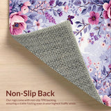 Ultra Soft Area Rug, Non Slip, Stain Resistant, Washable Area Rugs for Living Room, Bedroom, Vibrant Springtime Nature Embrace(Purple)