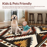 Ultra Soft Area Rug, Non Slip, Stain Resistant, Washable Area Rugs for Living Room, Bedroom, Elegant Chocolate Geometric Design(Black)