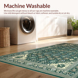 Ultra Soft Area Rug, Non Slip, Stain Resistant, Washable Area Rugs for Living Room, Bedroom, Rustic Vibrant Abstract Aesthetic(Green)