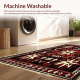 Ultra Soft Area Rug, Non Slip, Stain Resistant, Washable Area Rugs for Living Room, Bedroom, Rustic Texas Star Farmhouse Kitchen Anti-Fatigue Mat(Red)