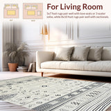Ultra Soft Area Rug, Non Slip, Stain Resistant, Washable Area Rugs for Living Room, Bedroom, Vibrant Coastal Inspired Trellis Layout(Gray)