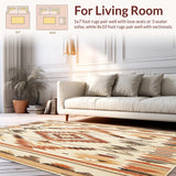 Ultra Soft Area Rug, Non Slip, Stain Resistant, Washable Area Rugs for Living Room, Bedroom, Boho Chic Area Beige and Brown Southwestern Inspired(Beige)