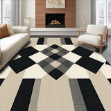 Ultra Soft Area Rug, Non Slip, Stain Resistant, Washable Area Rugs for Living Room, Bedroom, Refined Modern Lattice Design(Beige)