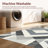 Ultra Soft Area Rug, Non Slip, Stain Resistant, Washable Area Rugs for Living Room, Bedroom, Rustic Plush Neutral Tones Design(Gray)