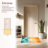 Ultra Soft Area Rug, Non Slip, Stain Resistant, Washable Area Rugs for Living Room, Bedroom, Vibrant Surfboard Carpet with Tropical Ocean Dreamscape Design(Orange)