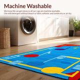 Ultra Soft Area Rug, Non Slip, Stain Resistant, Washable Area Rugs for Living Room, Bedroom, Dynamic Note Display Visual(Blue)