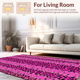 Ultra Soft Area Rug, Non Slip, Stain Resistant, Washable Area Rugs for Living Room, Bedroom, Eclectic Wildlife Themed Decor(Pink)