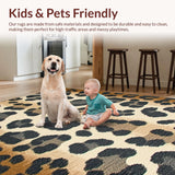 Ultra Soft Area Rug, Non Slip, Stain Resistant, Washable Area Rugs for Living Room, Bedroom, Eclectic Gray Animal Motif(Beige)