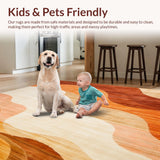 Boho Chic Area Orange & Brown Abstract(Beige)