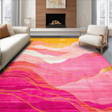 Ultra Soft Area Rug, Non Slip, Stain Resistant, Washable Area Rugs for Living Room, Bedroom, Gradient Sunset Ombre Aesthetic(Yellow)