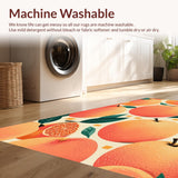 Ultra Soft Area Rug, Non Slip, Stain Resistant, Washable Area Rugs for Living Room, Bedroom, Playful Modern Peach Aesthetic Charm(Orange)