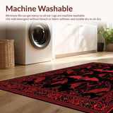Ultra Soft Area Rug, Non Slip, Stain Resistant, Washable Area Rugs for Living Room, Bedroom, Gothic Silhouette Bat Aesthetic(Black)