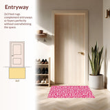 Ultra Soft Area Rug, Non Slip, Stain Resistant, Washable Area Rugs for Living Room, Bedroom, Soft Pink Dorm Rug with Leopard Design(Pink)