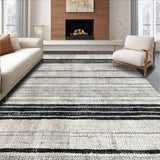 Ultra Soft Area Rug, Non Slip, Stain Resistant, Washable Area Rugs for Living Room, Bedroom, Boho Graphic Striped Carpet Washable Reversible Handcrafted Look(Gray)