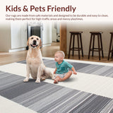 Ultra Soft Area Rug, Non Slip, Stain Resistant, Washable Area Rugs for Living Room, Bedroom, Sophisticated Casual Outdoor Look(White)
