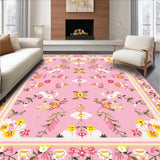 Ultra Soft Area Rug, Non Slip, Stain Resistant, Washable Area Rugs for Living Room, Bedroom, Trendy Warm Colorful Imagery(Pink)
