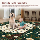 Ultra Soft Area Rug, Non Slip, Stain Resistant, Washable Area Rugs for Living Room, Bedroom, Abstract Animal Inspired Design Area for Wooden Stairs(Green)