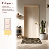 Ultra Soft Area Rug, Non Slip, Stain Resistant, Washable Area Rugs for Living Room, Bedroom, Stylish Colorful Trellis Motif(Brown)