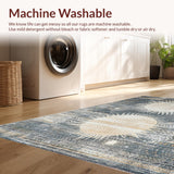 Ultra Soft Area Rug, Non Slip, Stain Resistant, Washable Area Rugs for Living Room, Bedroom, Rustic Mystic Tidal Patterns(Blue)