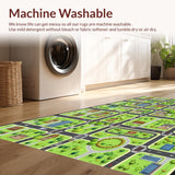 Ultra Soft Area Rug, Non Slip, Stain Resistant, Washable Area Rugs for Living Room, Bedroom, Whimsical Neighborhood Discovery Pattern(Brown)