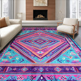 Ultra Soft Area Rug, Non Slip, Stain Resistant, Washable Area Rugs for Living Room, Bedroom, Whimsical Purple Pink Abstract Style(Blue)