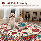 Ultra Soft Area Rug, Non Slip, Stain Resistant, Washable Area Rugs for Living Room, Bedroom, Non Slip Colorful Kitchen Area Rug for Families(White)